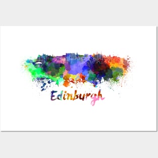 Edinburgh skyline in watercolor Posters and Art